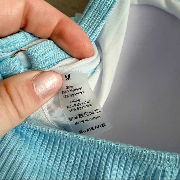 Eomenie Ribbed Blue Tankini Swim Top - Picture 6 of 6